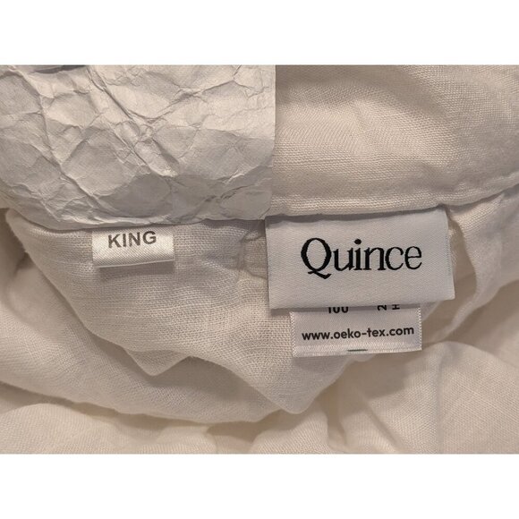 Quince European Linen Dream Quilt 3PC Set Color White Size King/Cal King -New- - Picture 4 of 8